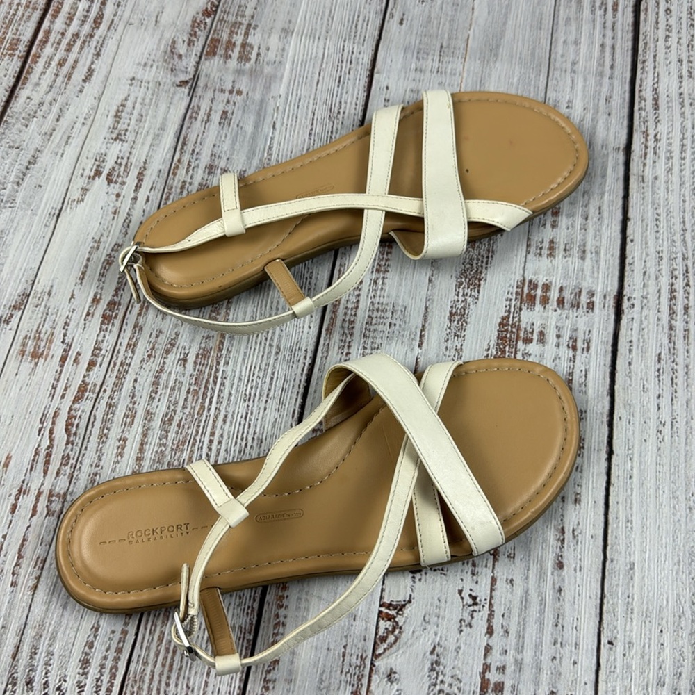 Rockport white & tan sandals size 8 1/2 - Picture 3 of 7